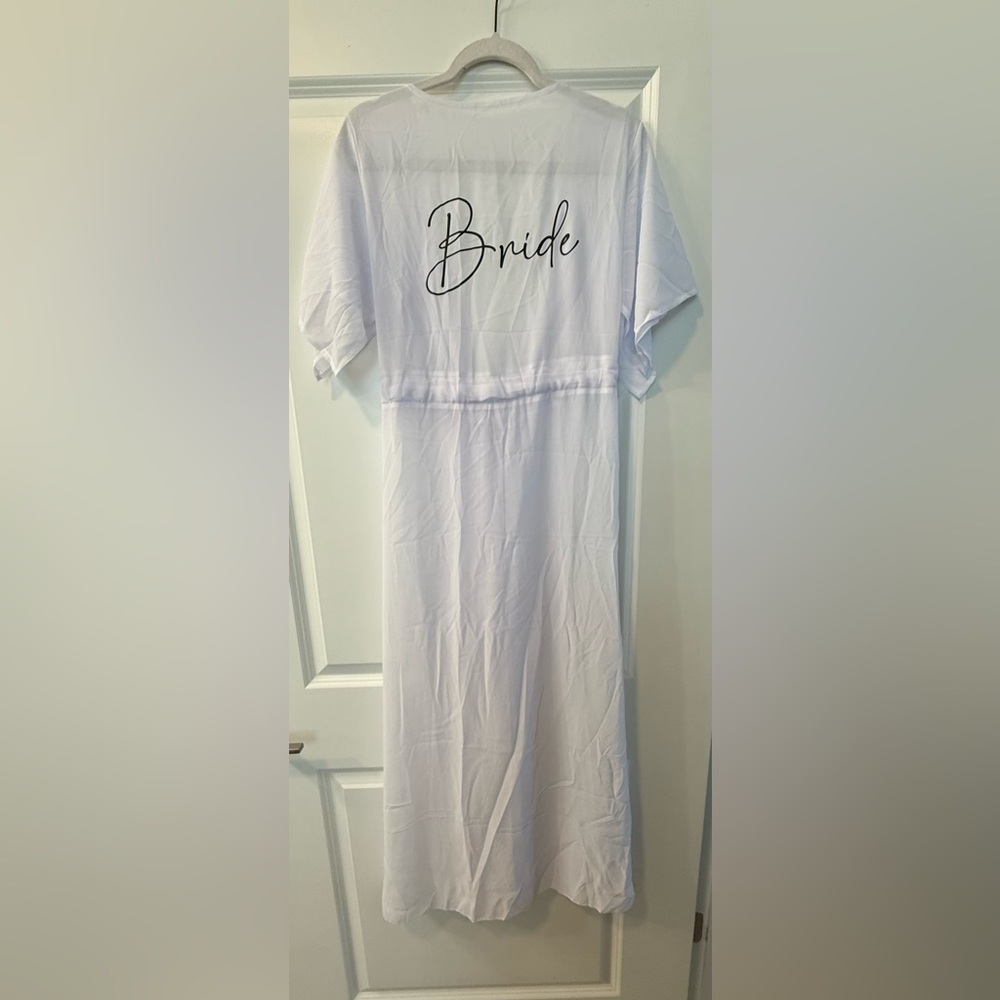 Boutique White “Bride” Swim Coverup